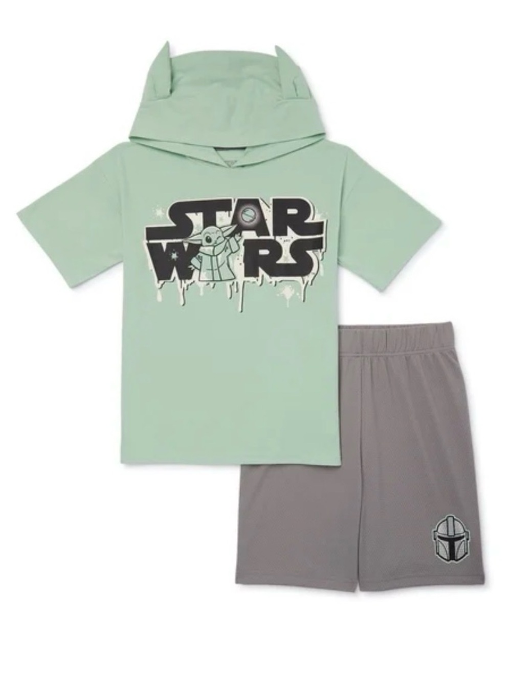 Star Wars Baby Yoda Grogu Cosplay Hoodie & Shorts 2-Piece Set Boys Size 6 NWT